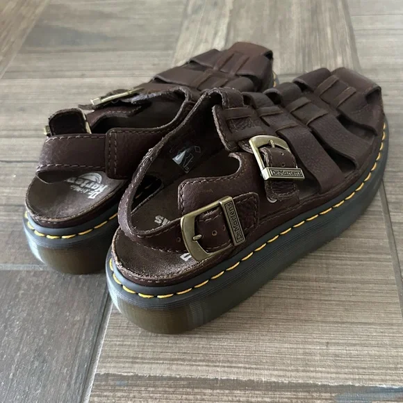 Dr Martens WRENLIE Grizzly Leather Fisherman Sandals Women’s size 8 - Picture 2 of 9